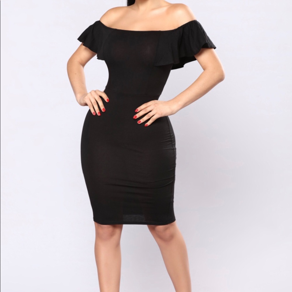 Black off the shoulder dress
